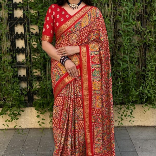 Vichitra Silk Digital Print Saree