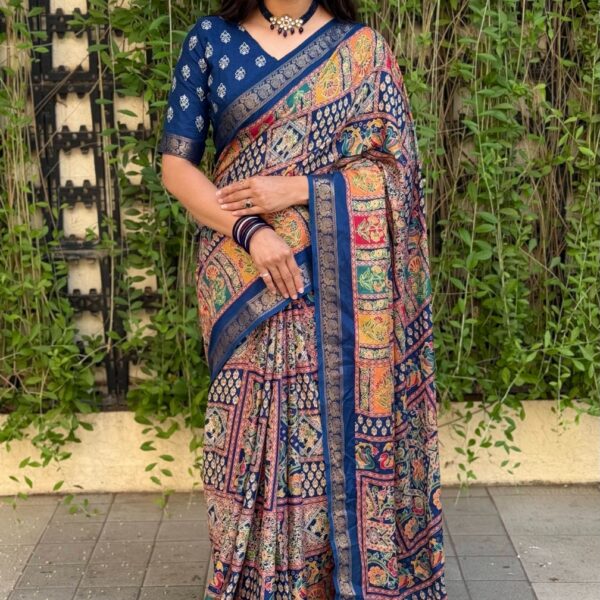 Vichitra Silk Digital Print Saree