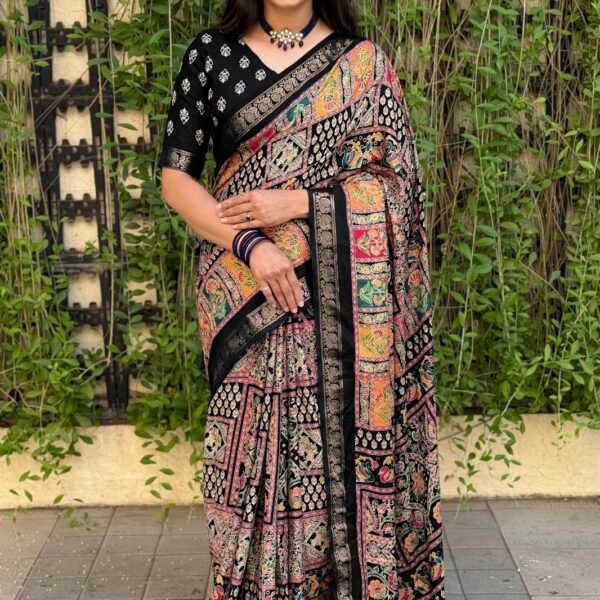 Vichitra Silk Digital Print Saree