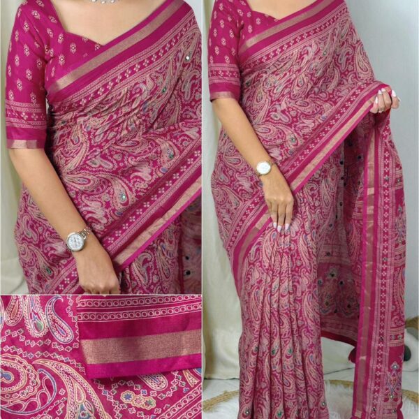 Mul Mul Cotton Mango Print Saree