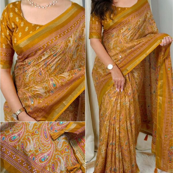 Mul Mul Cotton Mango Print Saree